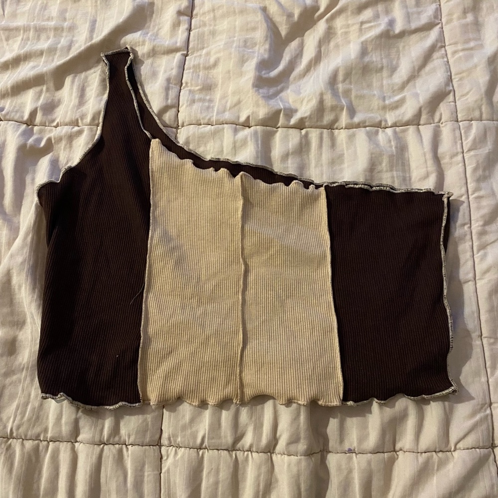 Brown and tan crop top
